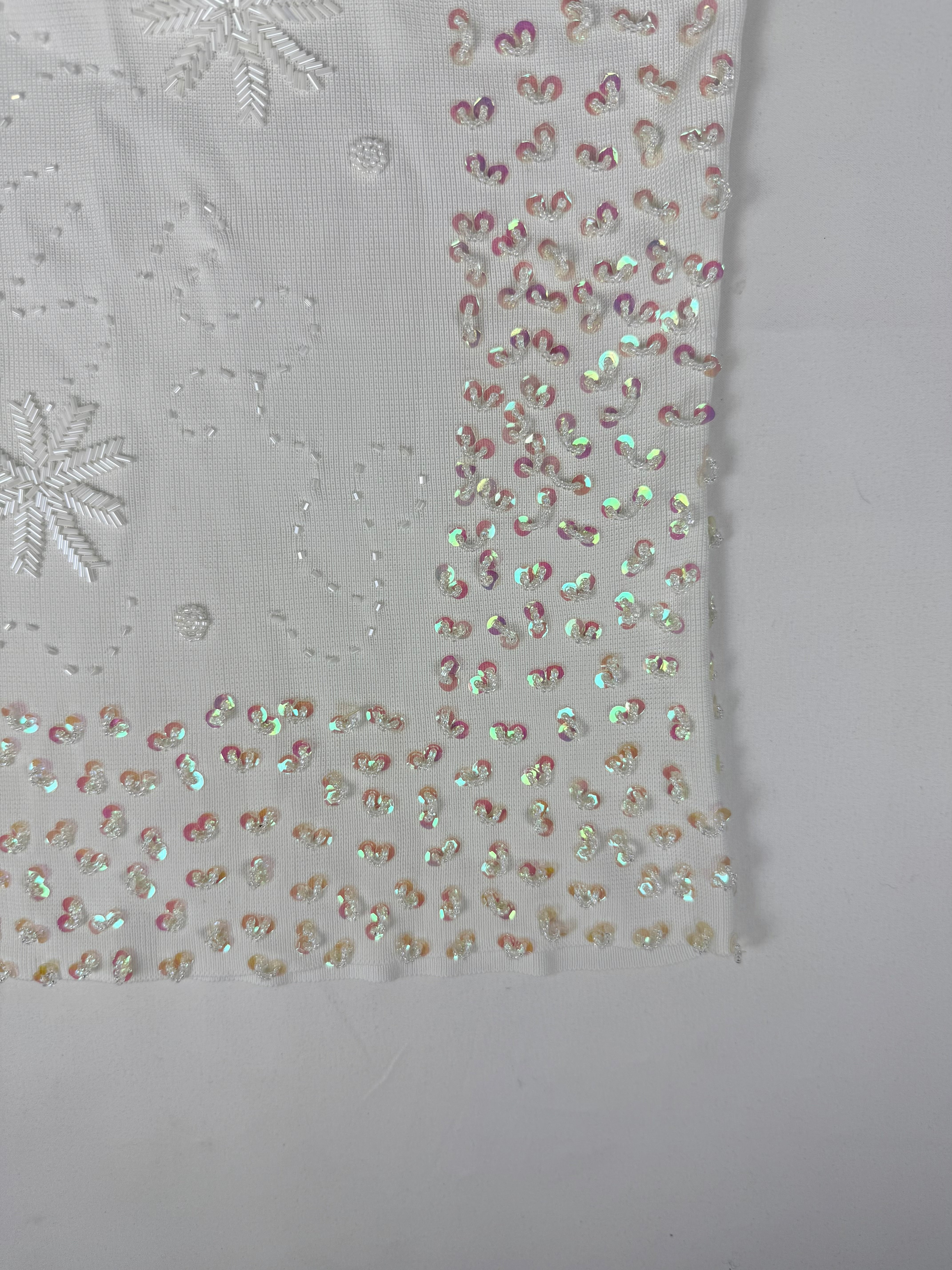 White sequins summer top (S/M)