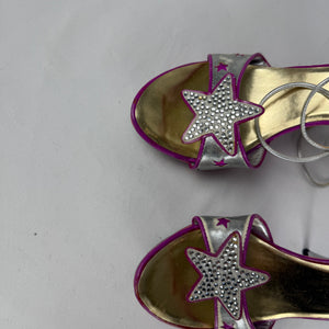 Silver & pink stars lace up heels (36)