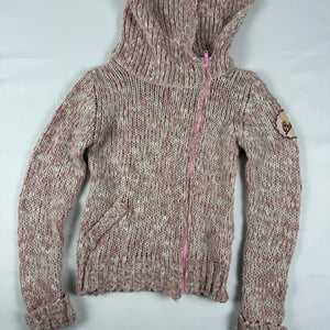 Pink zip up wool high neck jumper (S)