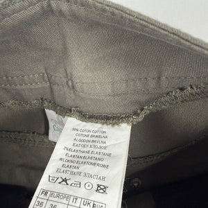 Khaki low rise straight legs denim pants (S)