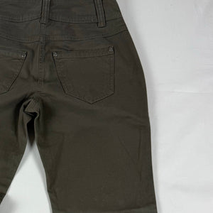 Khaki low rise straight legs denim pants (S)