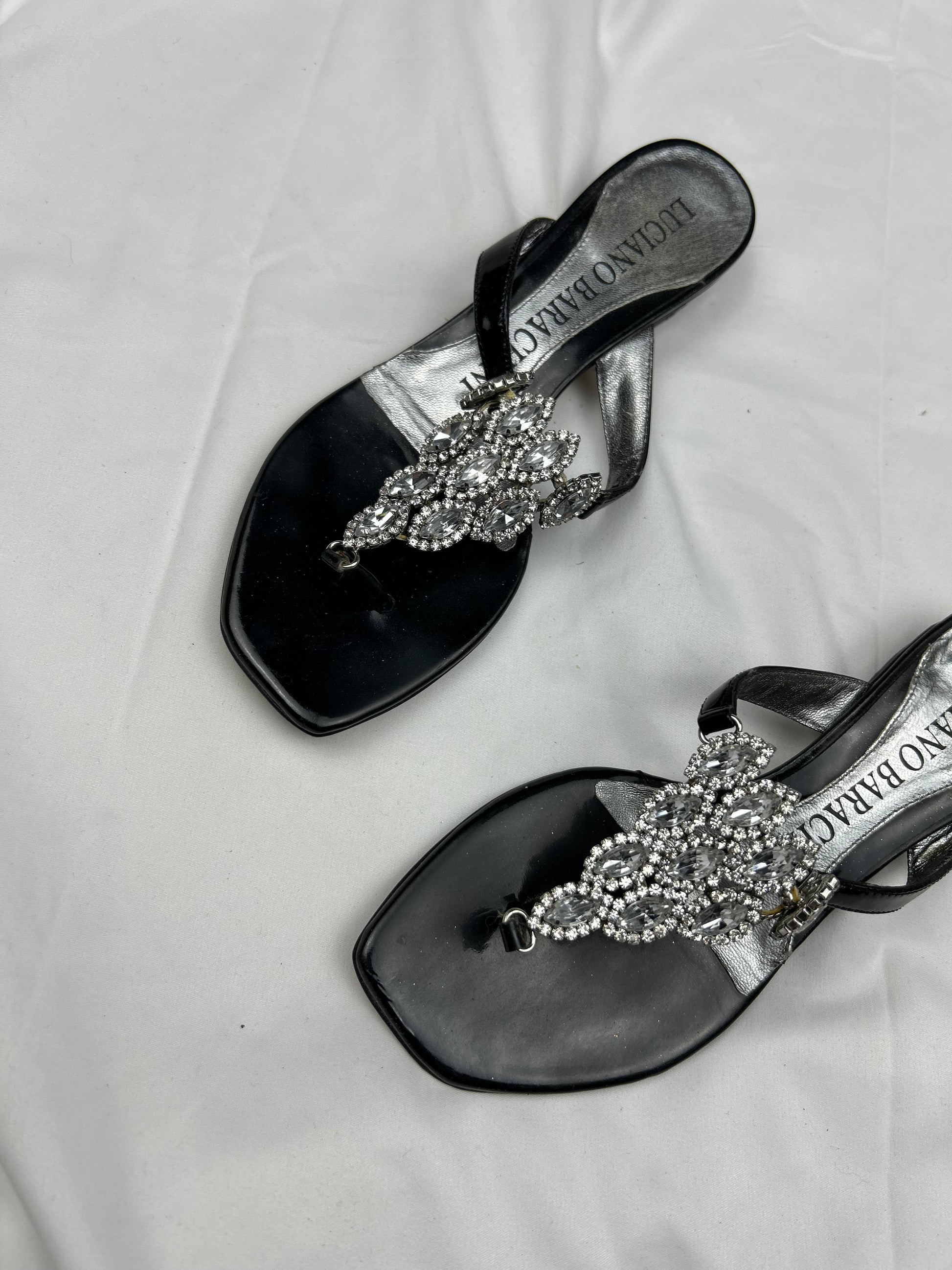 Black thong platforms rhinestones flip flop (35)