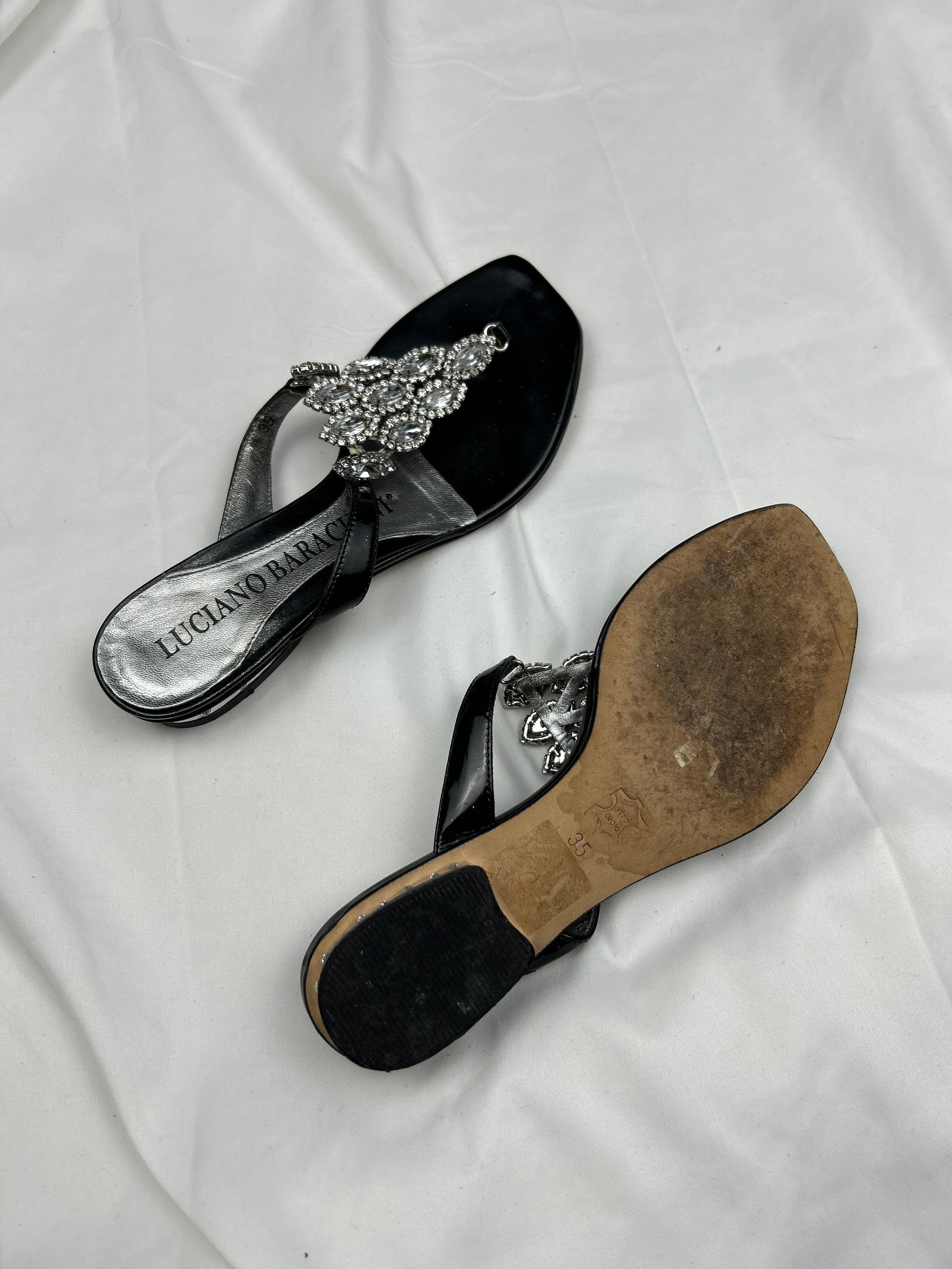 Black thong platforms rhinestones flip flop (35)