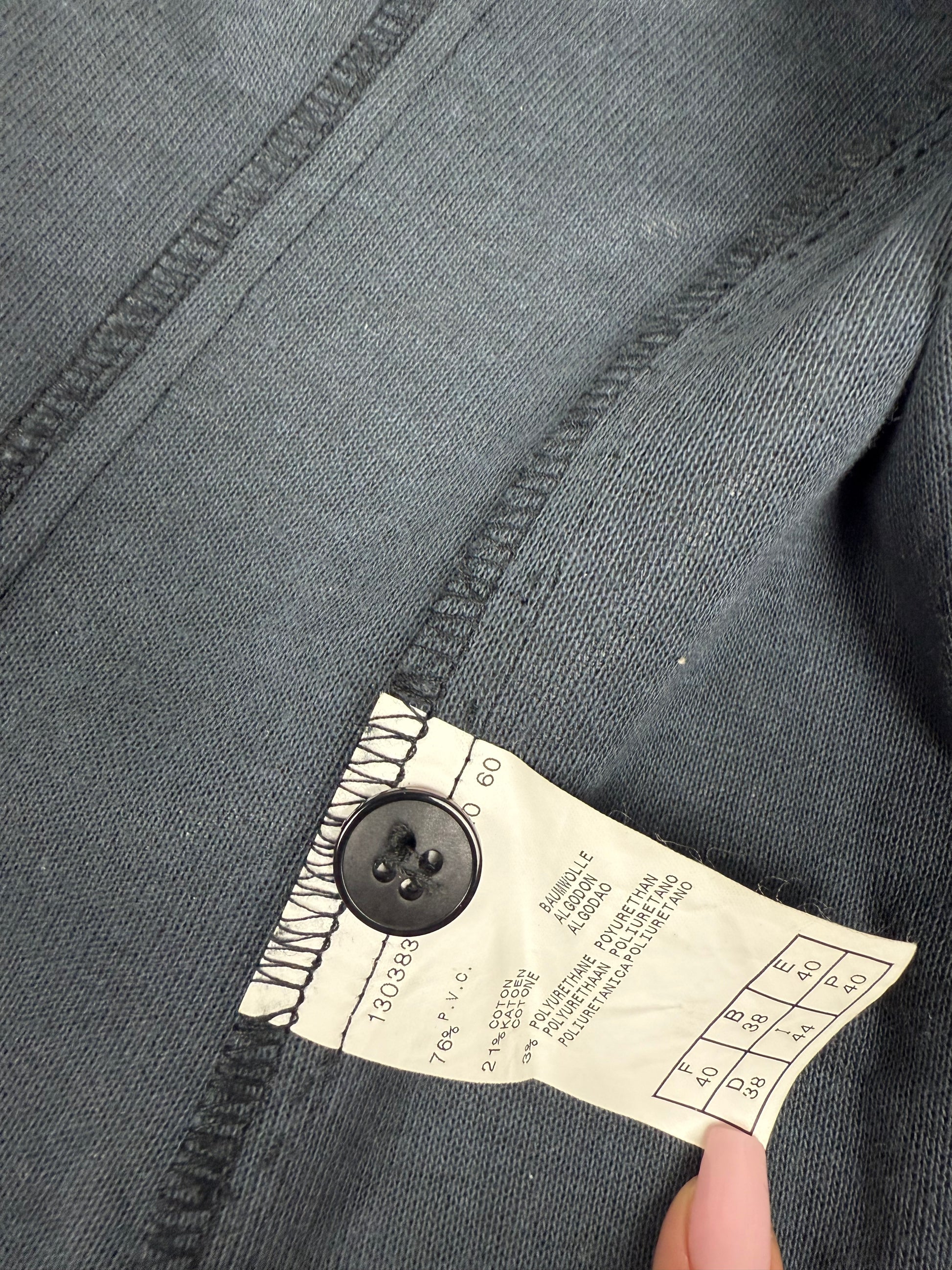 Black pvc leather buttons up tight fit blazer jacket (M/L)