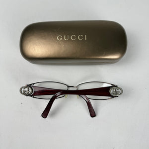 Burgundy & silver logo office glasses (with prescription)