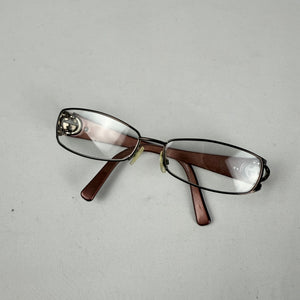 Burgundy & silver logo office glasses (with prescription)