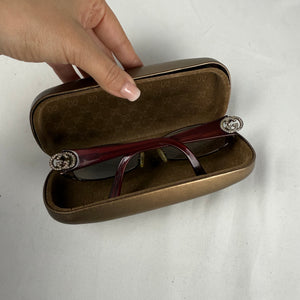 Burgundy & silver logo office glasses (with prescription)