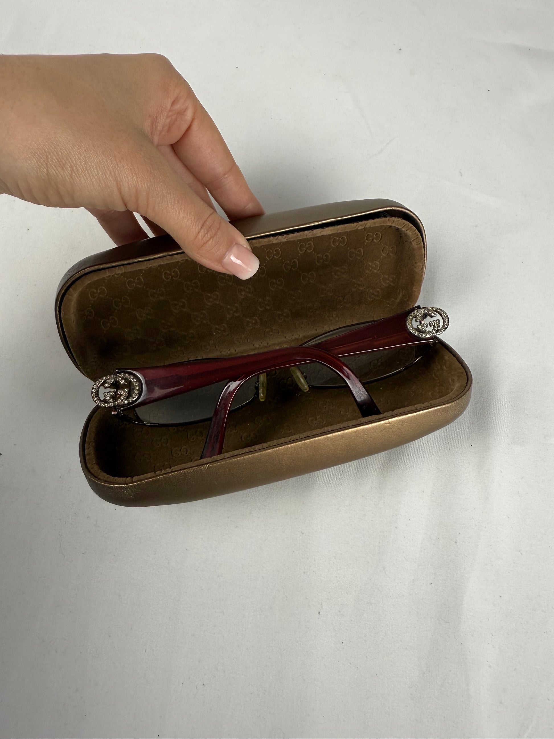 Burgundy & silver logo office glasses (with prescription)