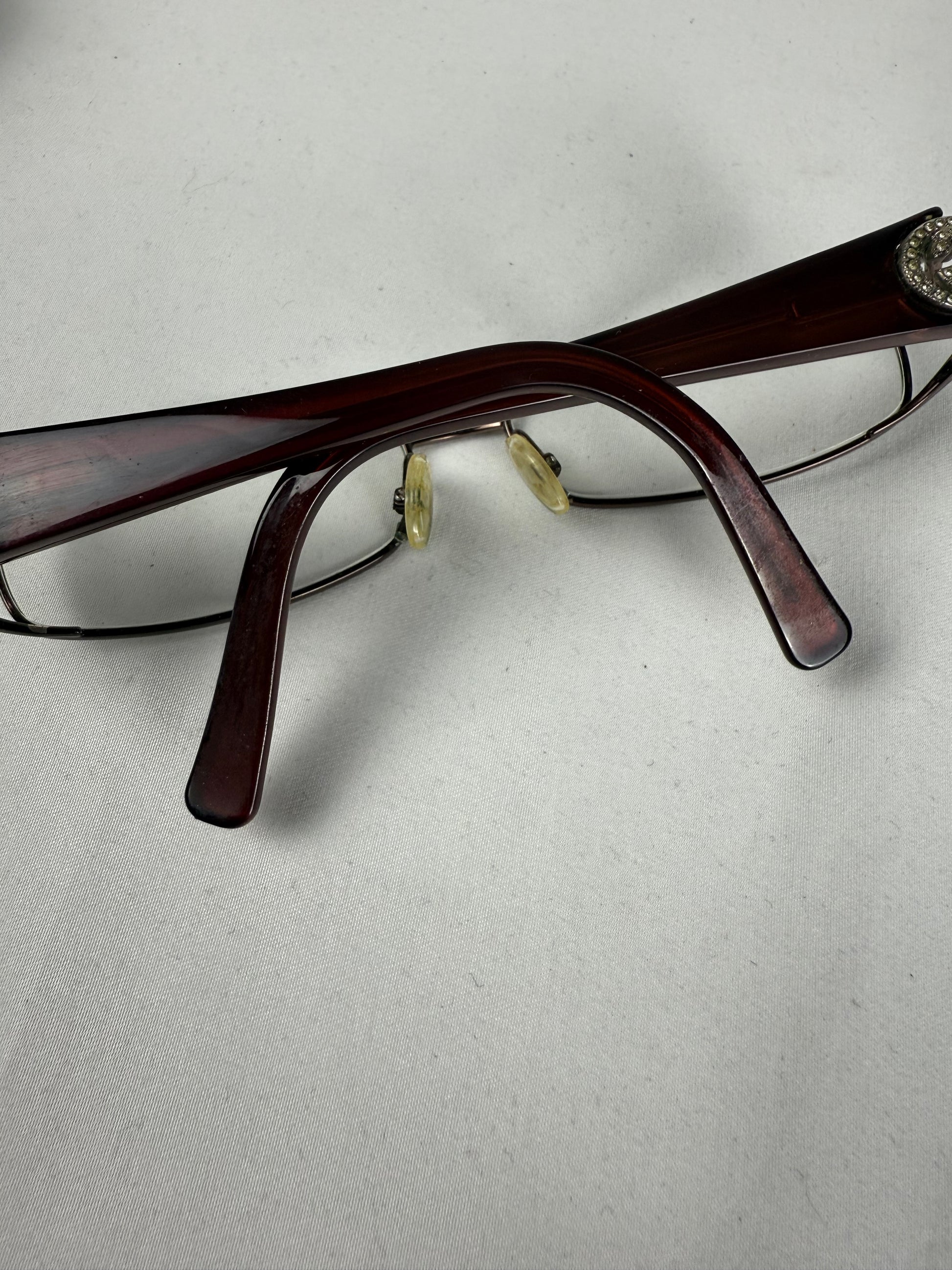 Burgundy & silver logo office glasses (with prescription)