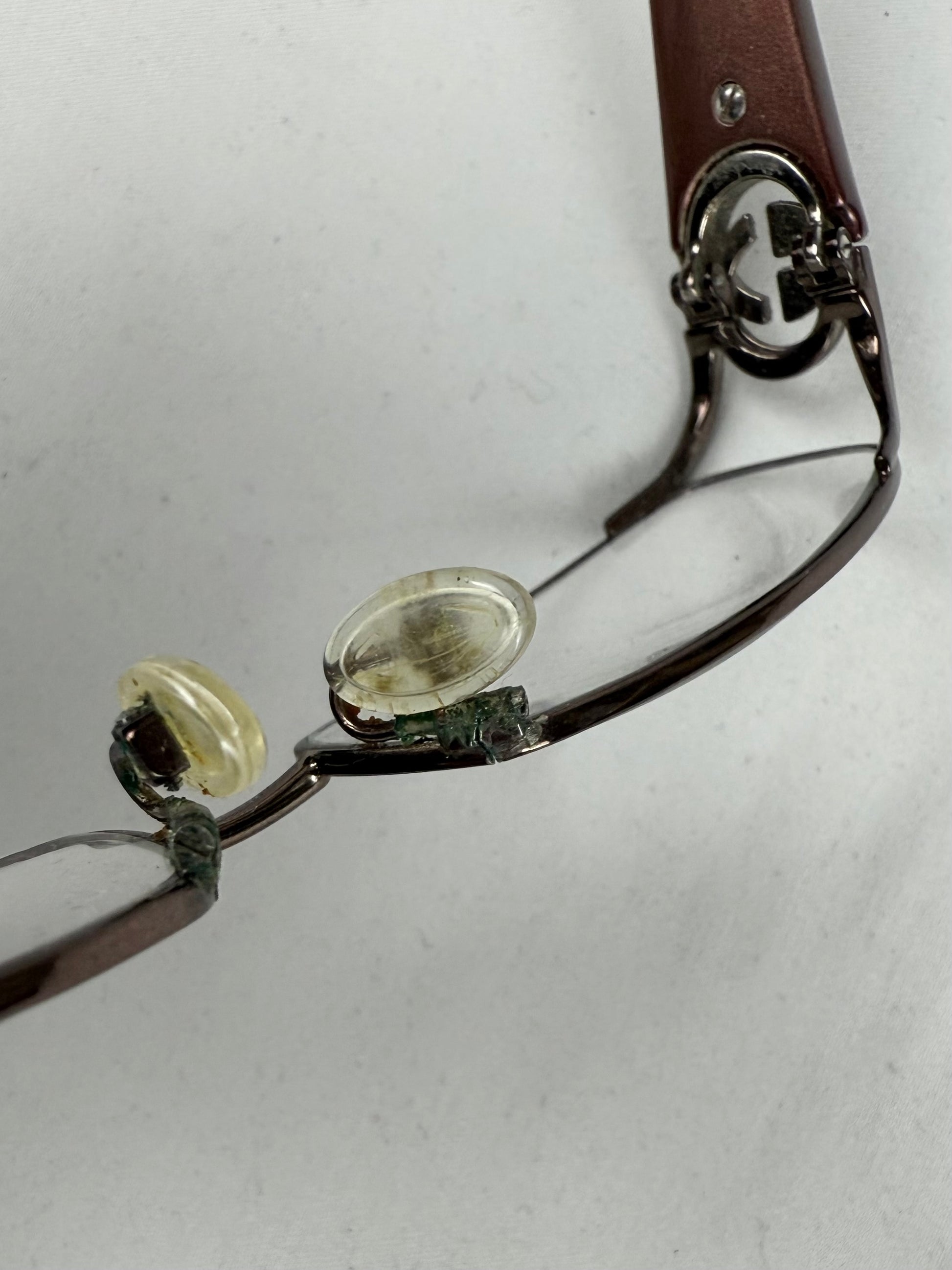 Burgundy & silver logo office glasses (with prescription)