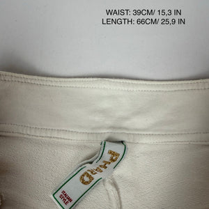 White cotton zip up tight fit hoodie + capri pants set (S)