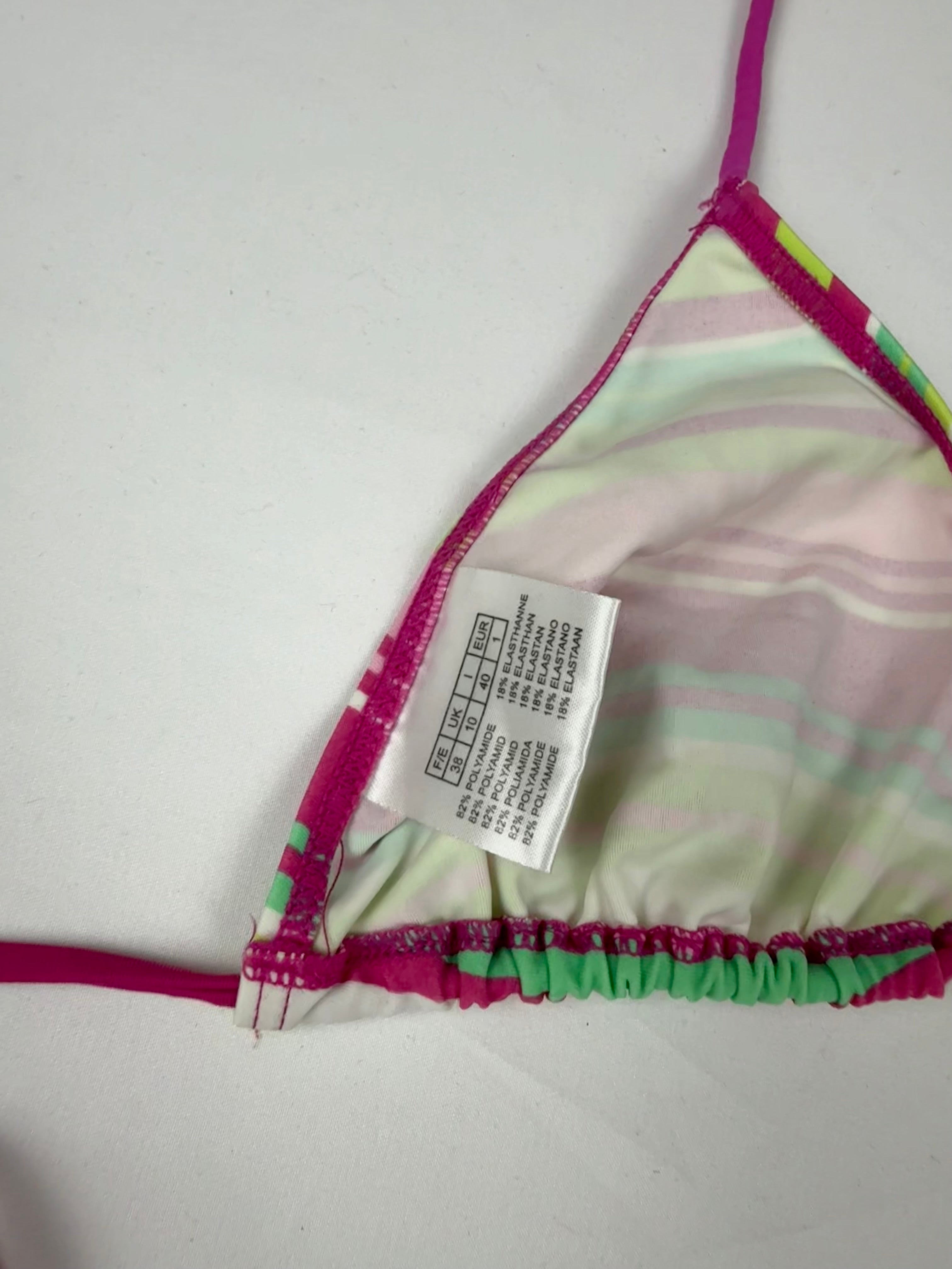 Striped multicolor low rise bikini set (M/L)
