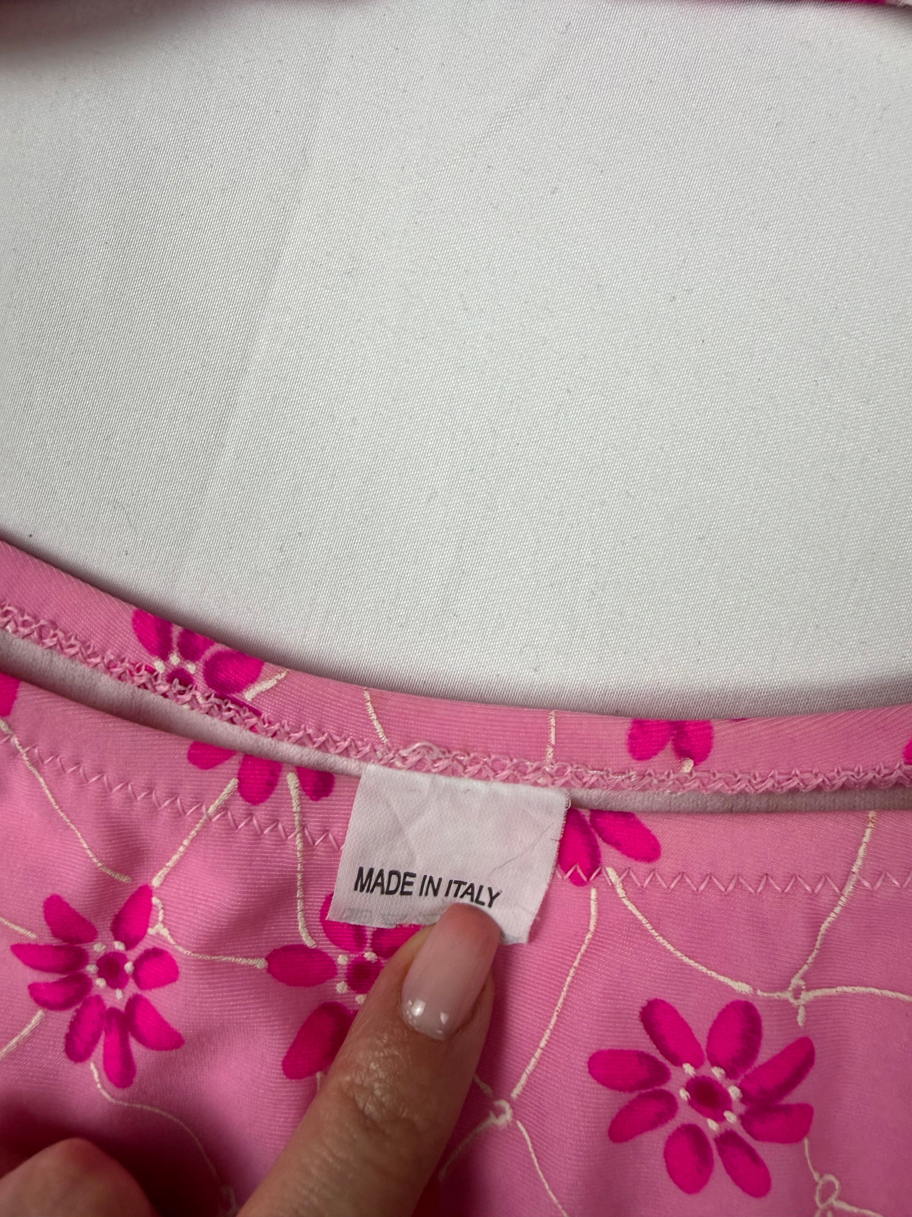 Pink floral low rise bikini set (S/M)