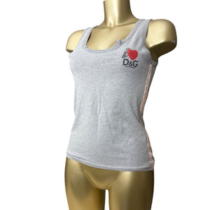 Grey logo cotton tank top (XL)