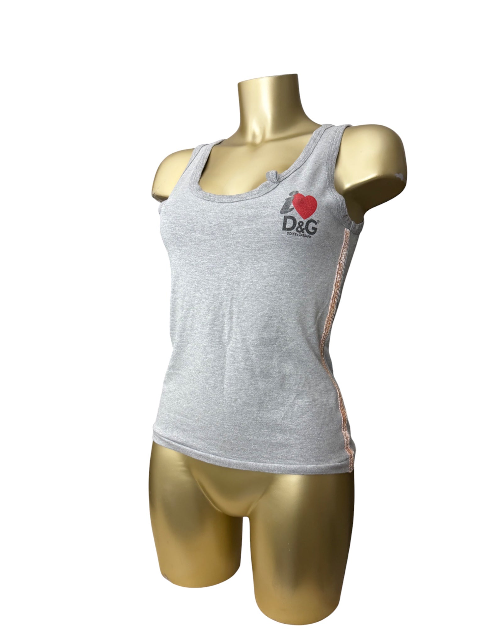 Grey logo cotton tank top (XL)