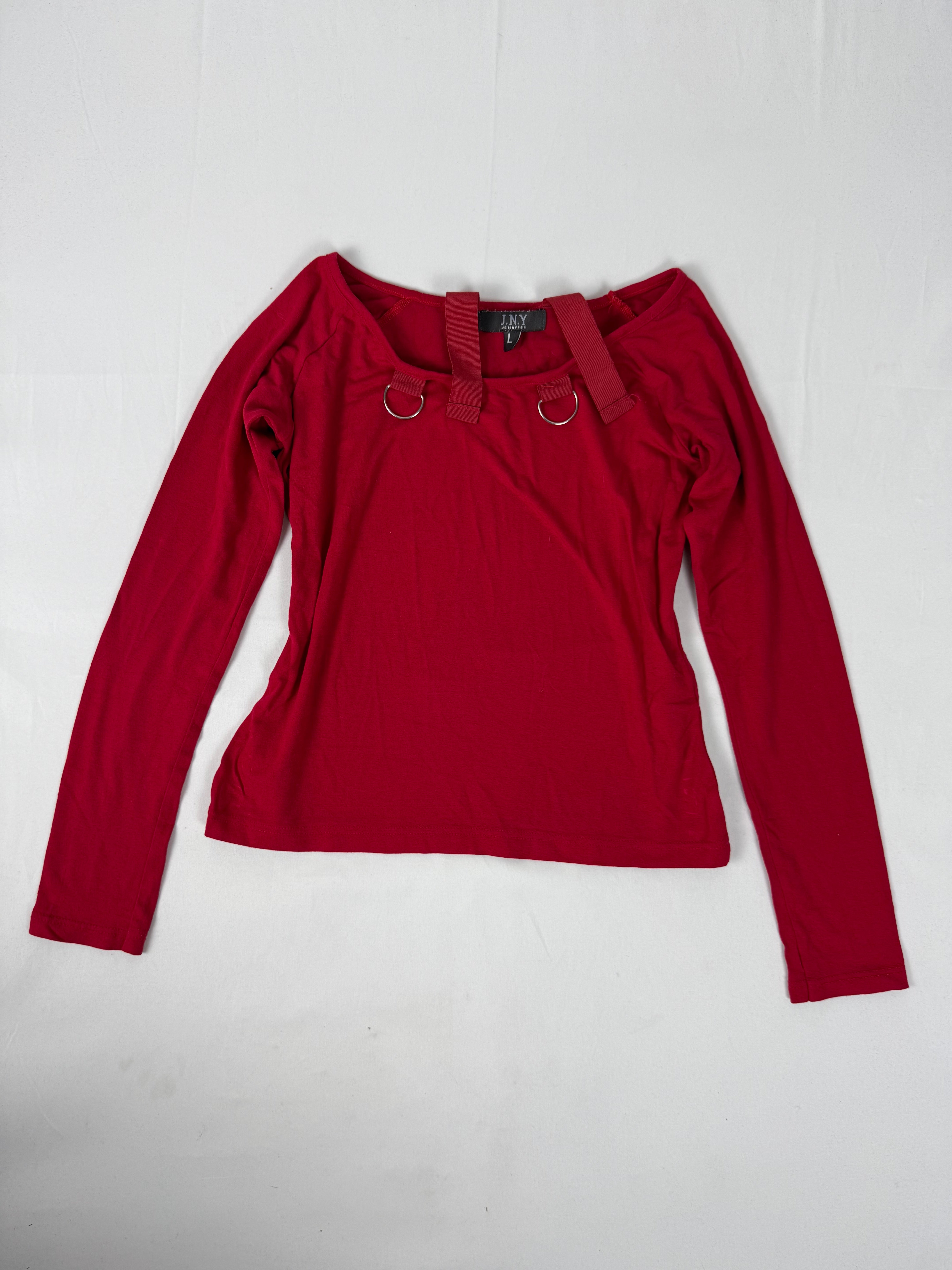 Red stretchy long sleeves top (L)