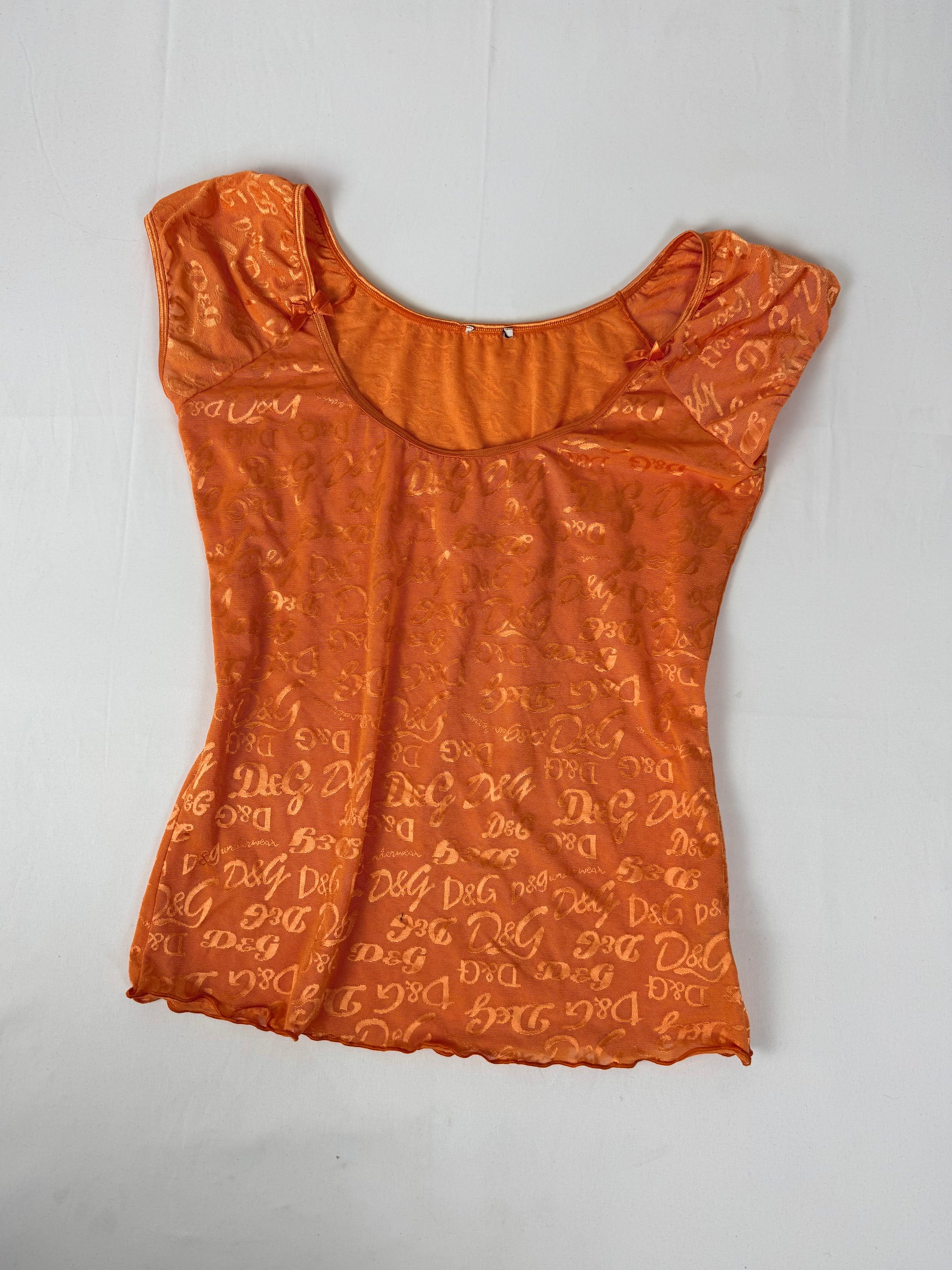 Orange mesh logo tee (XL)