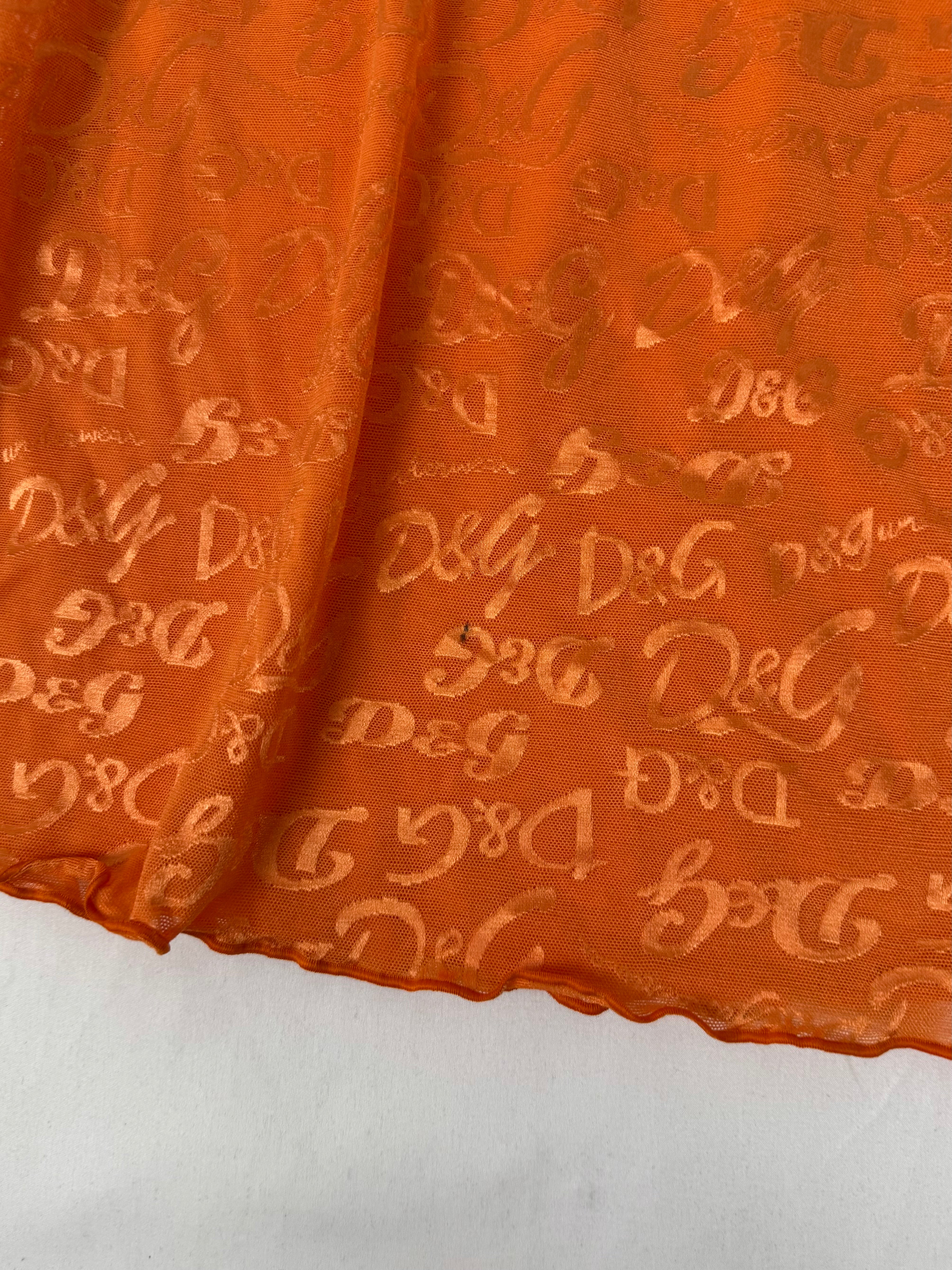 Orange mesh logo tee (XL)
