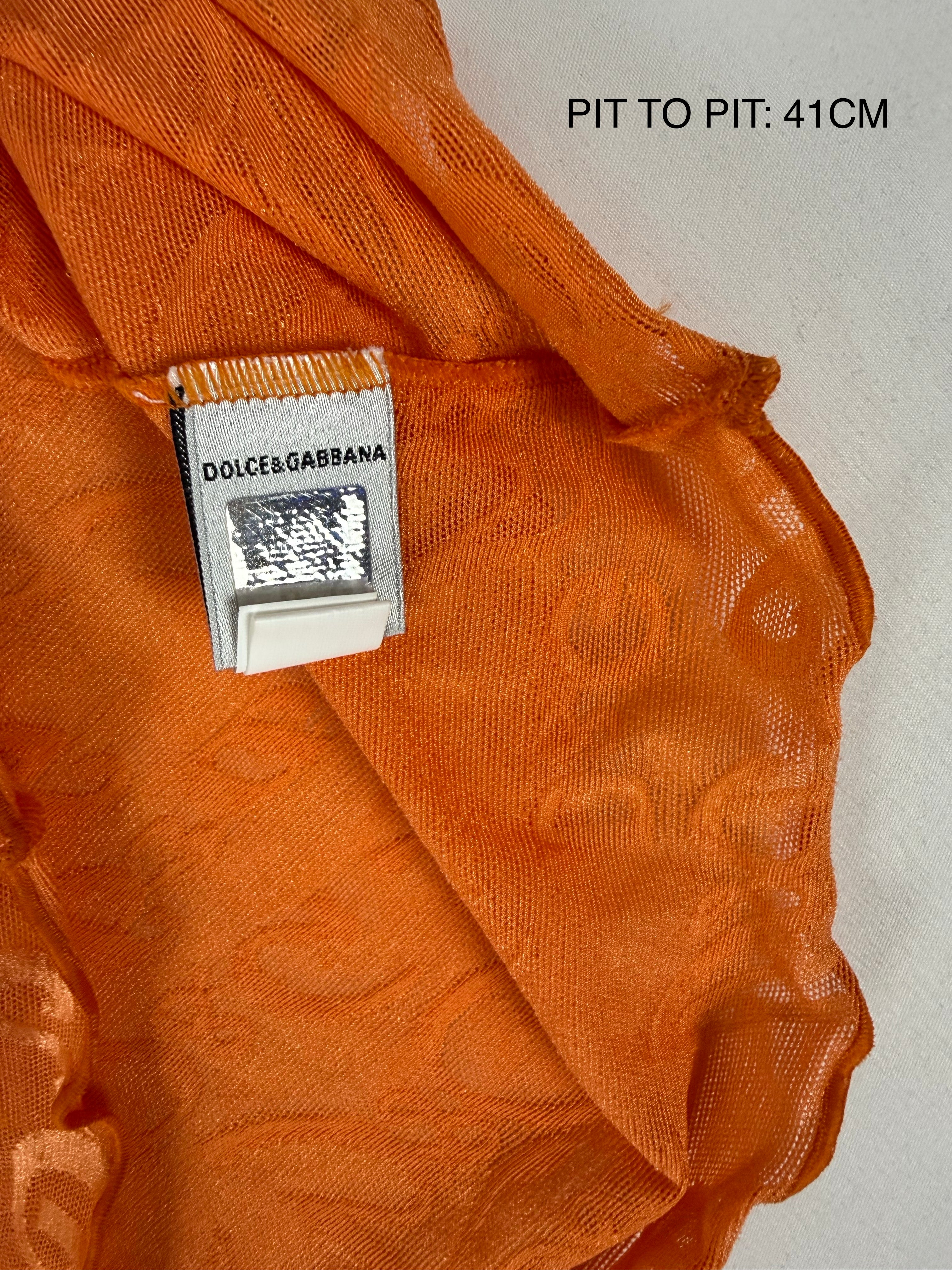Orange mesh logo tee (XL)