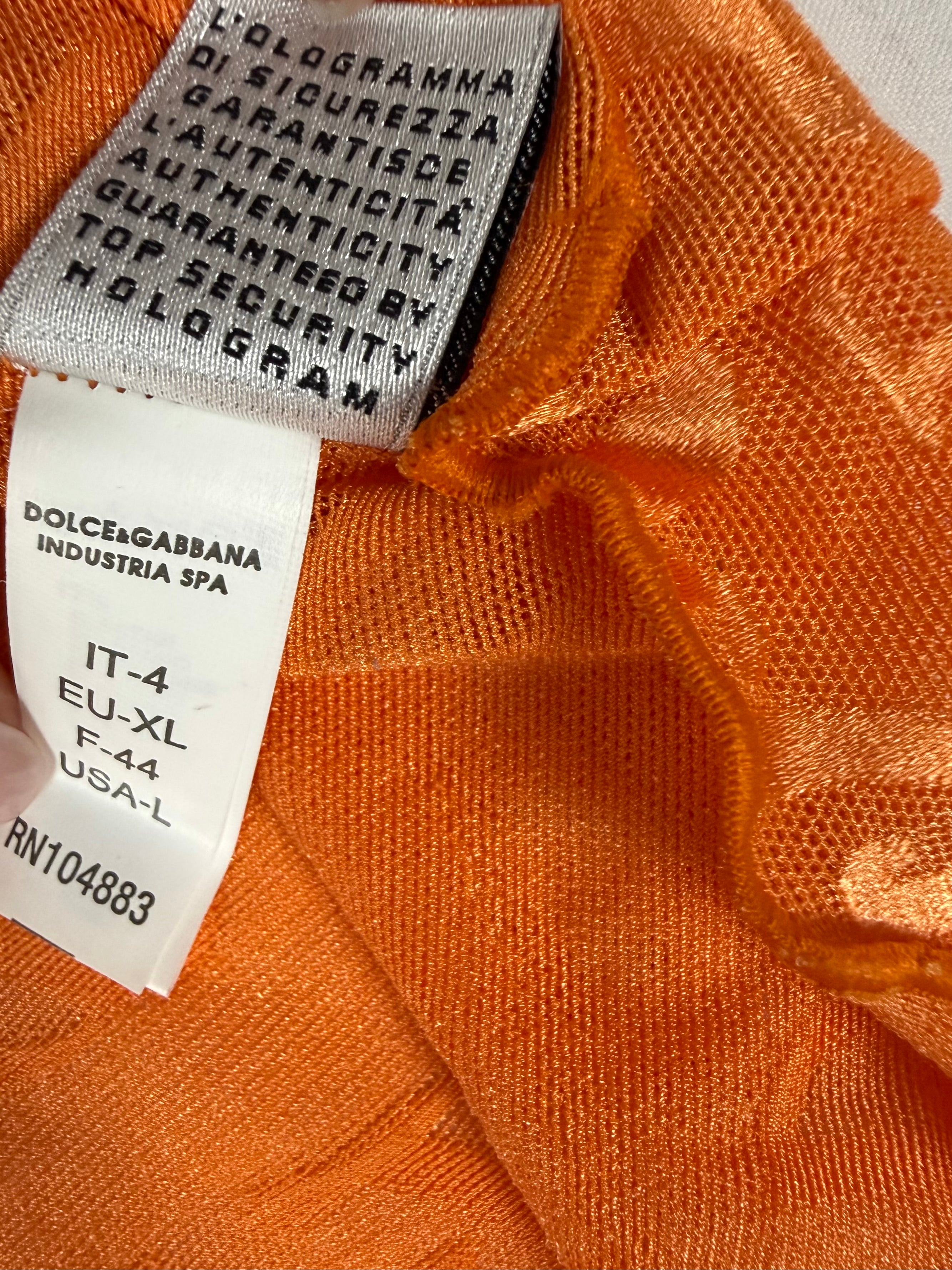 Orange mesh logo tee (XL)