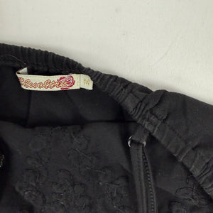 Black embroidered pearls cami top (S)