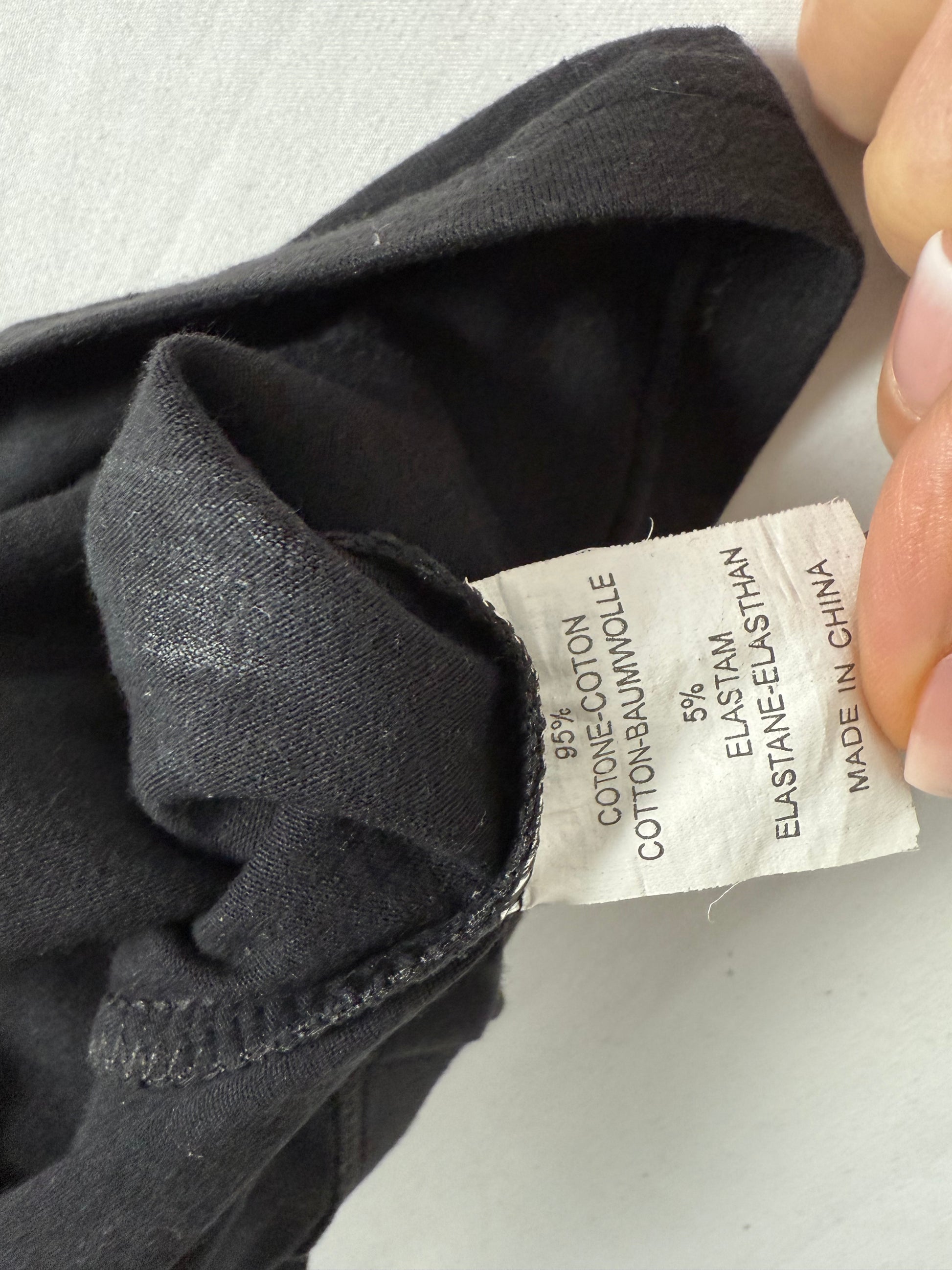 Black embroidered pearls cami top (S)