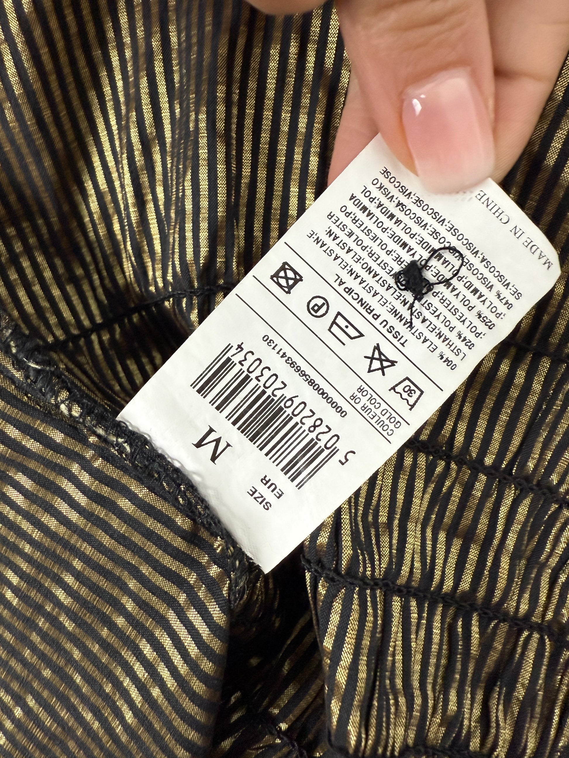 Gold striped halter top (S)