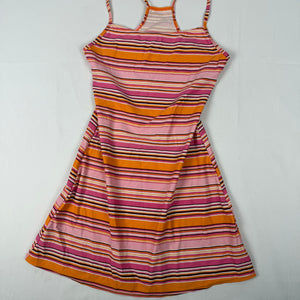 Orange striped lycra mini dress (S/M)