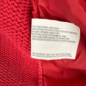 Red knitted tight fit hooded jumper with belt (XS)