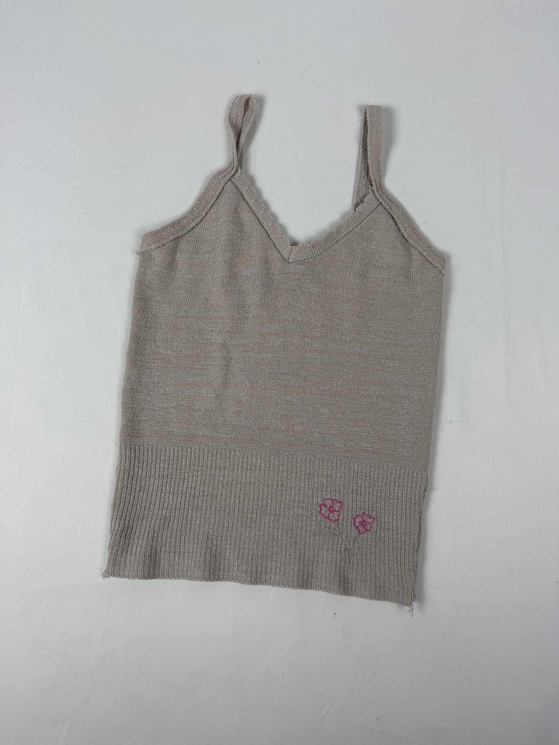 Beige knitted cami top (XS)