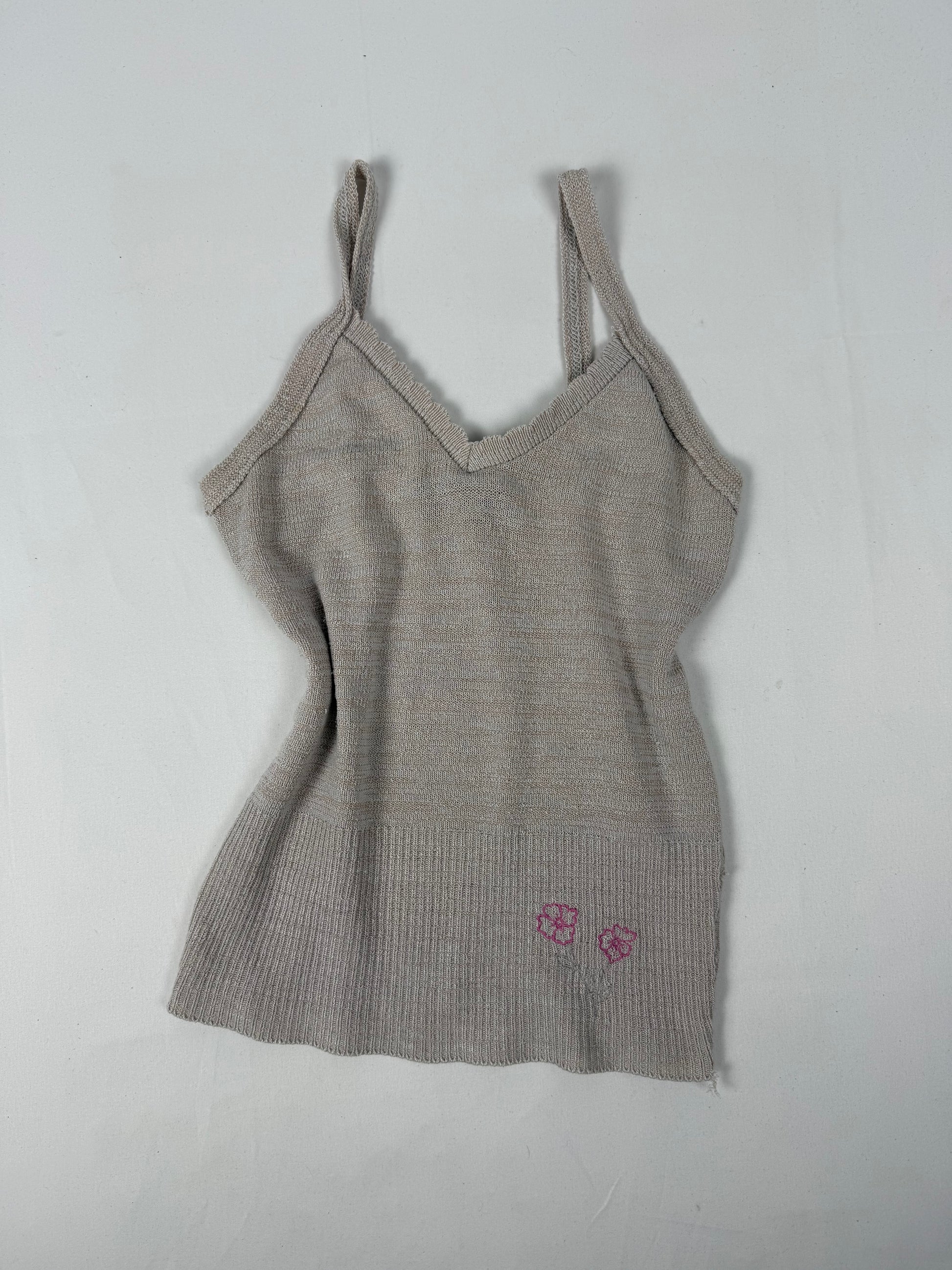 Beige knitted cami top (XS)