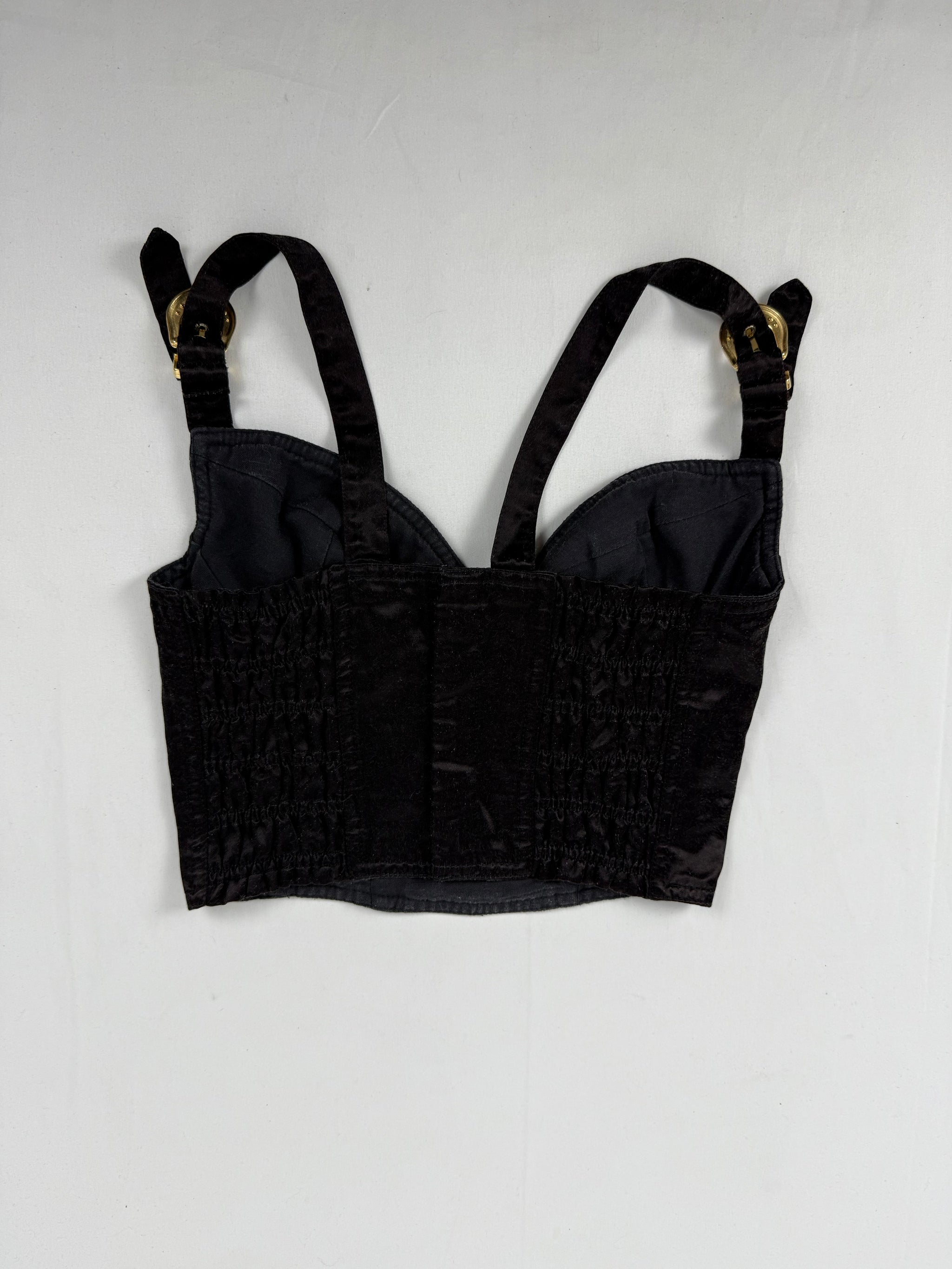 Black buckle belt bustier cami top (S)