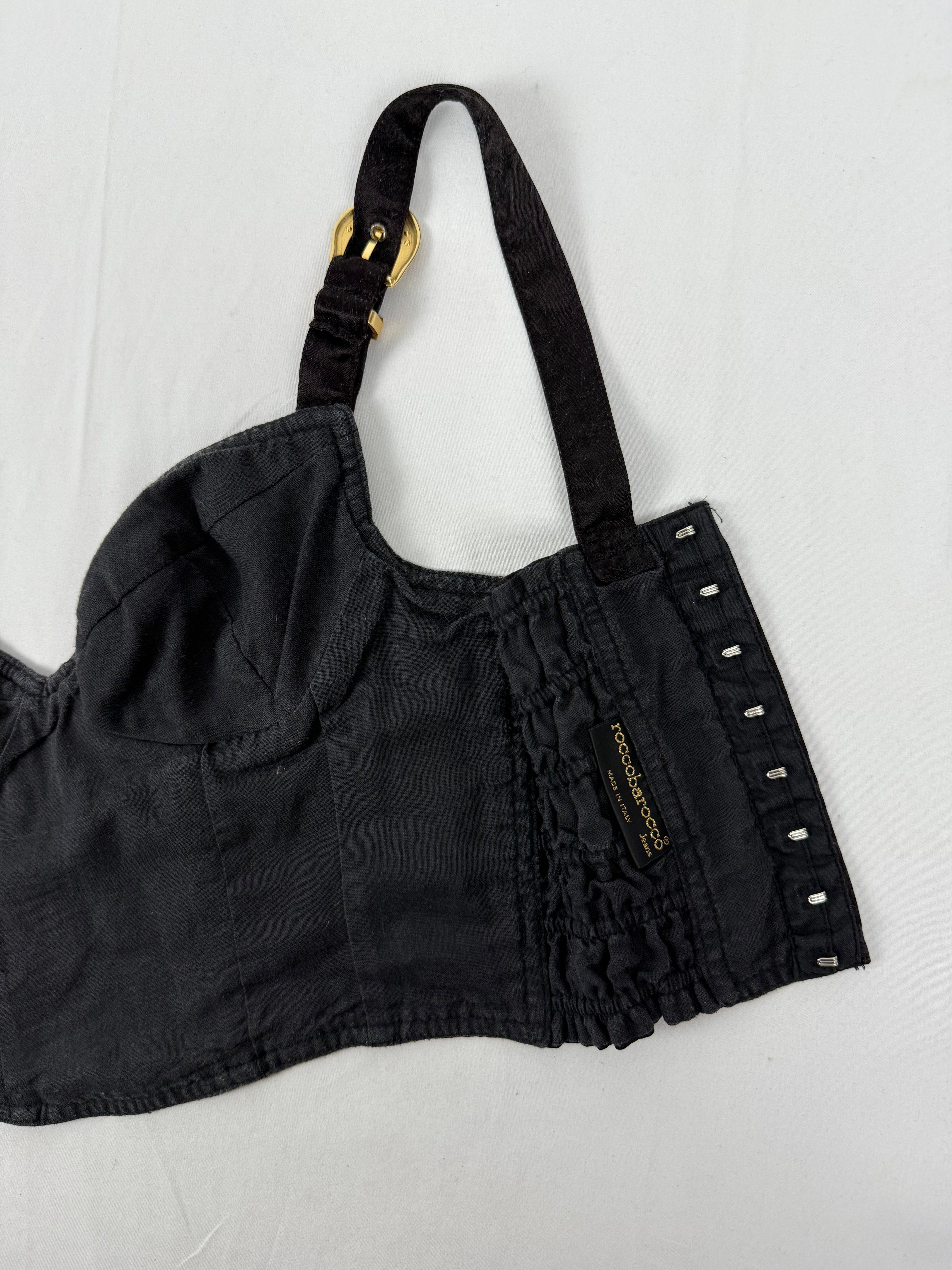 Black buckle belt bustier cami top (S)