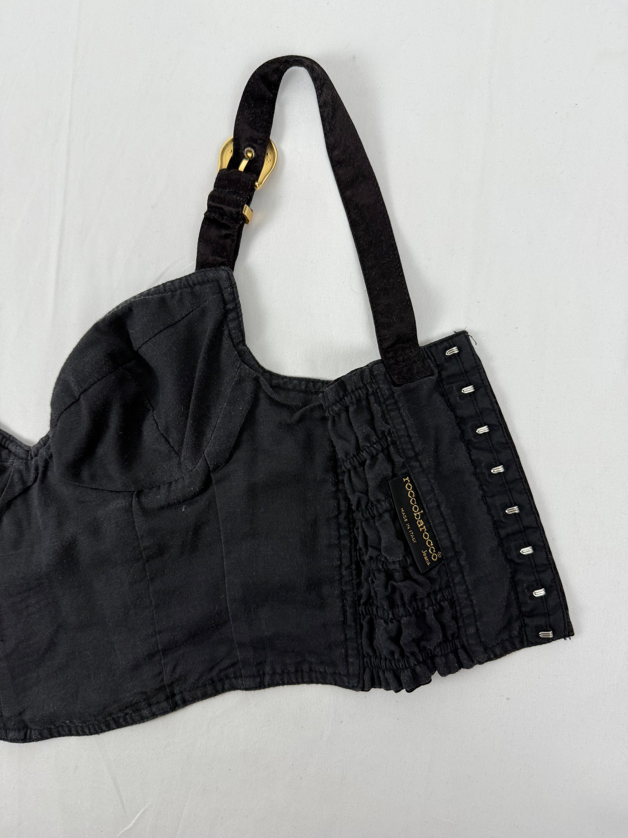 Black buckle belt bustier cami top (S)