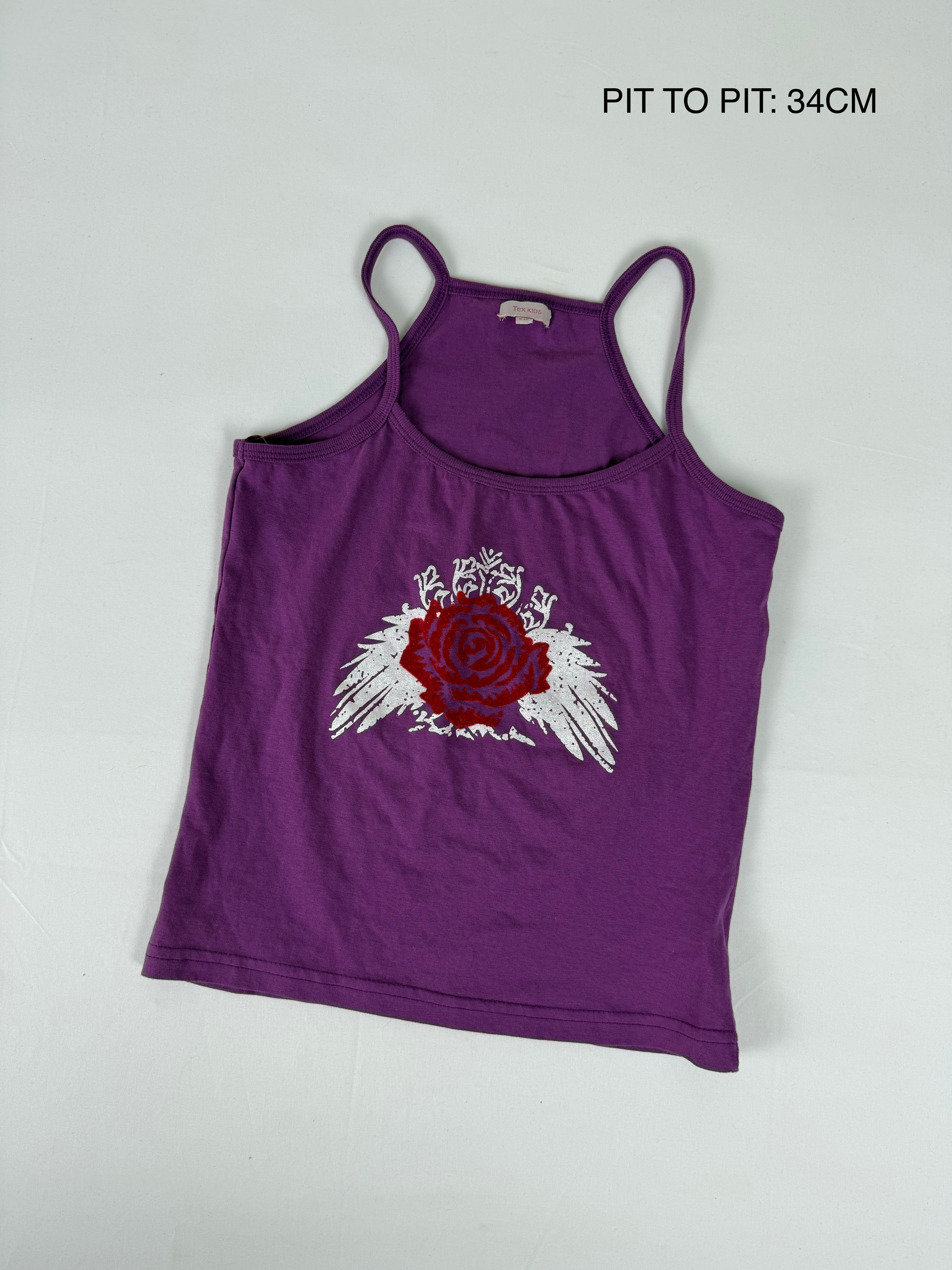 Purple graphic cotton top (S/M)