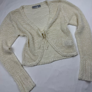 Cream knitted tie up bolero jumper (XS)