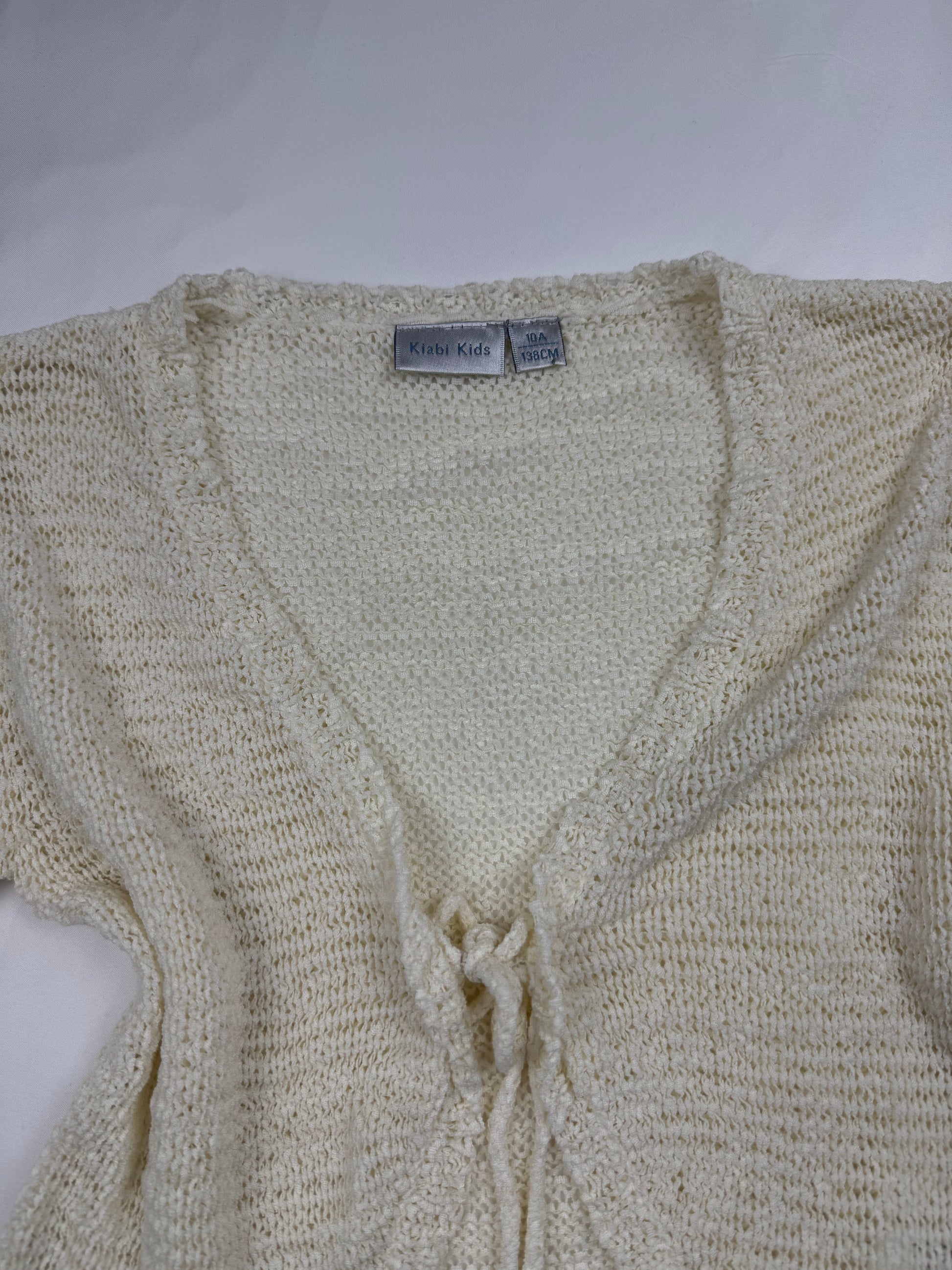 Cream knitted tie up bolero jumper (XS)