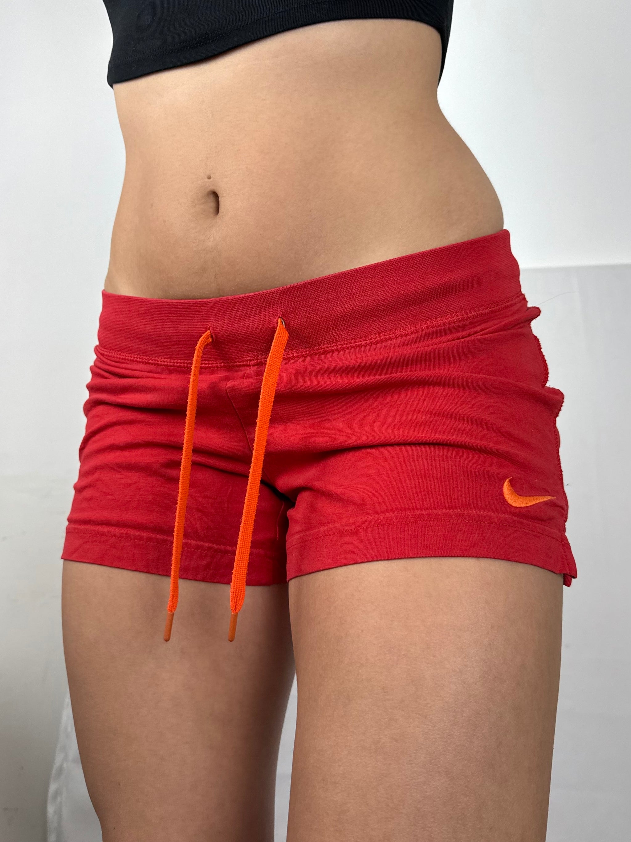 Red activewear low rise mini short (S)