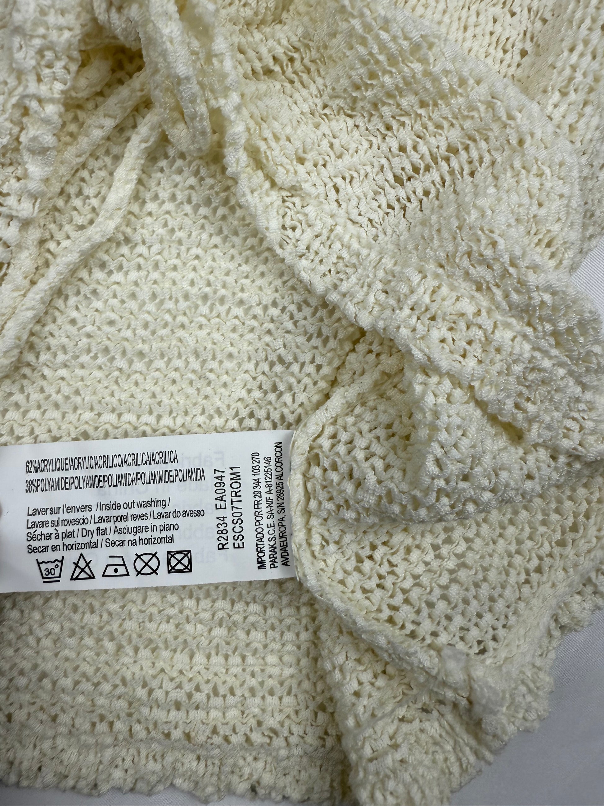 Cream knitted tie up bolero jumper (XS)