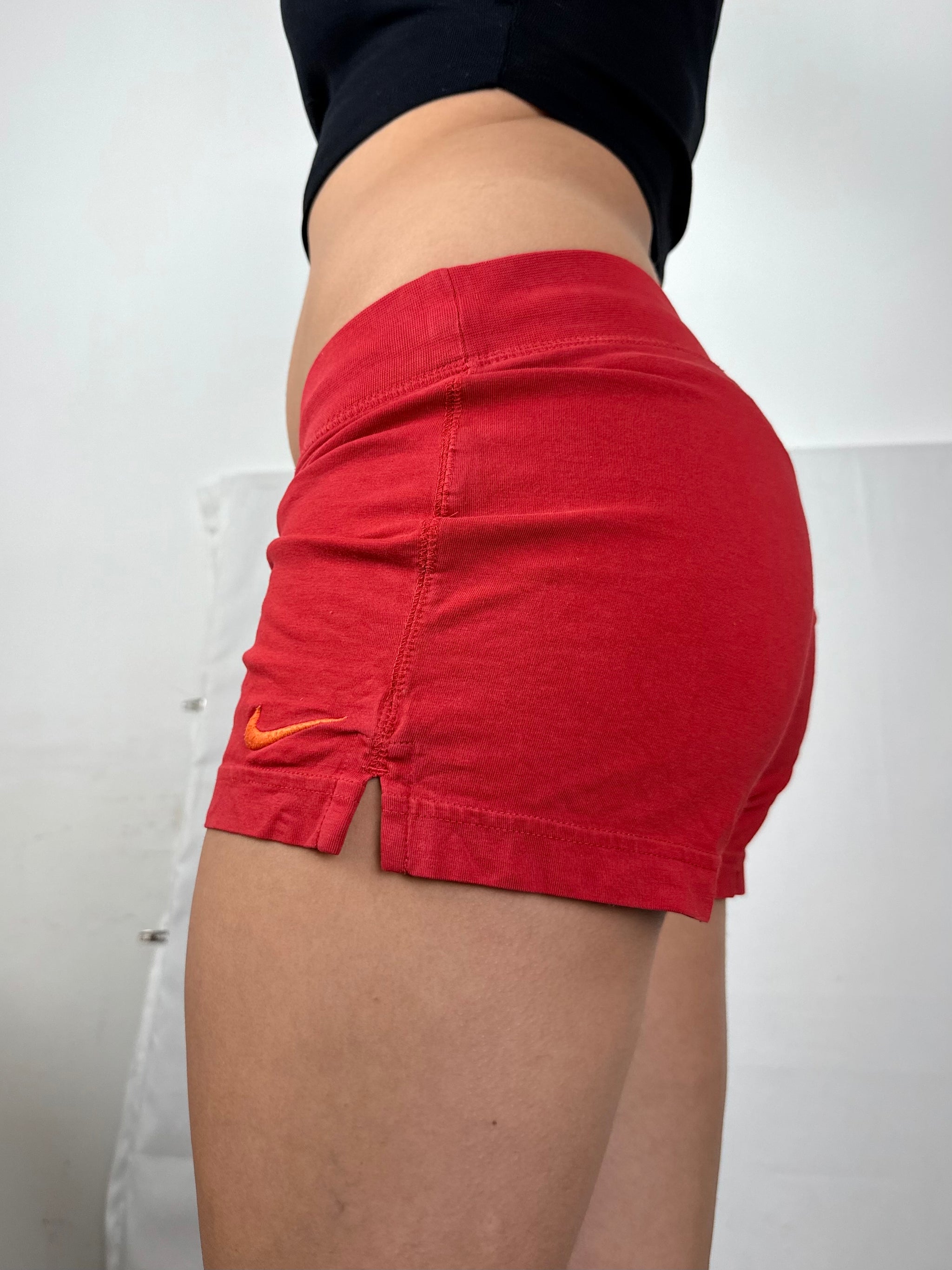 Red activewear low rise mini short (S)