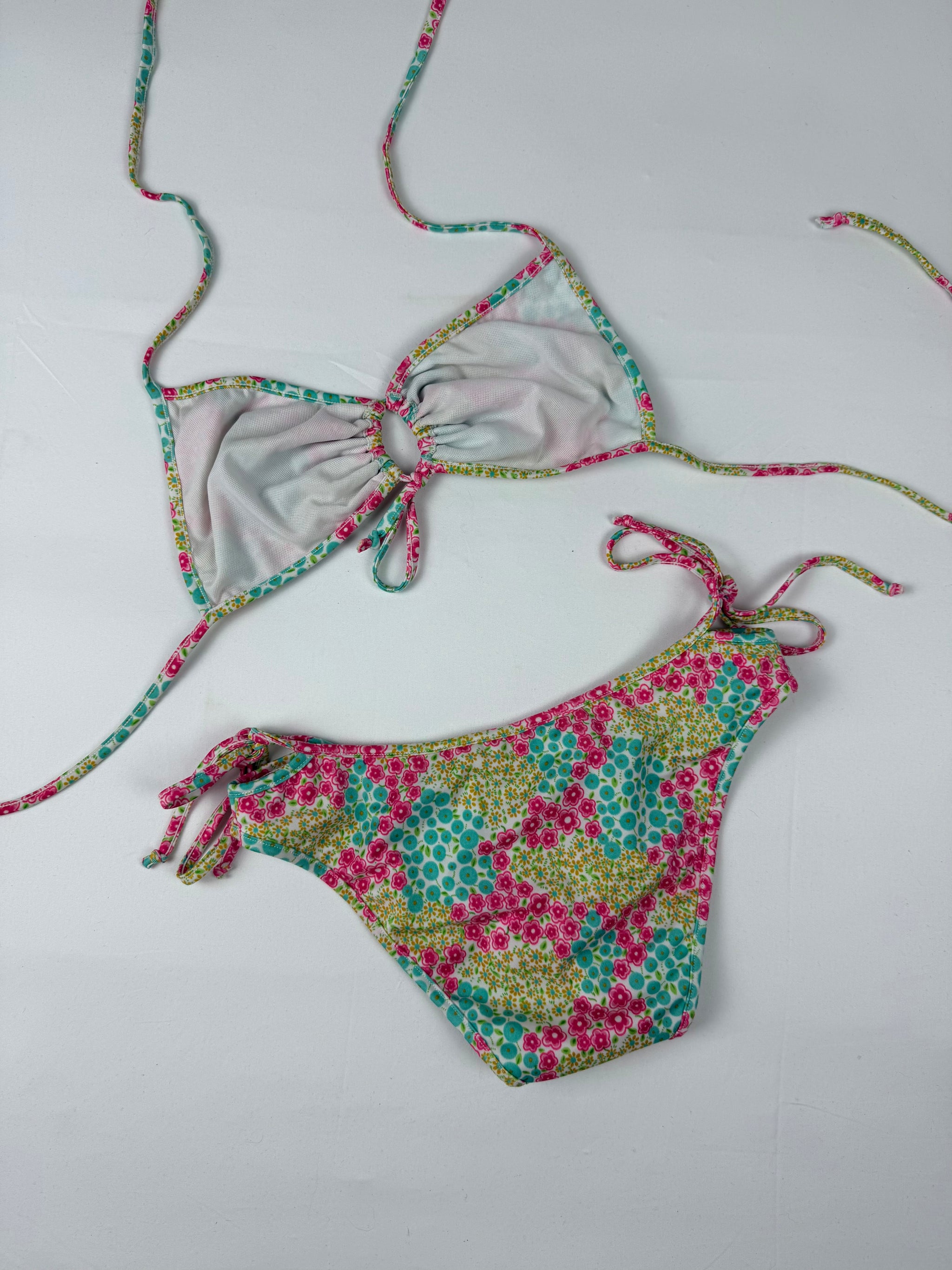 Multicolor floral low rise bikini set (XS)