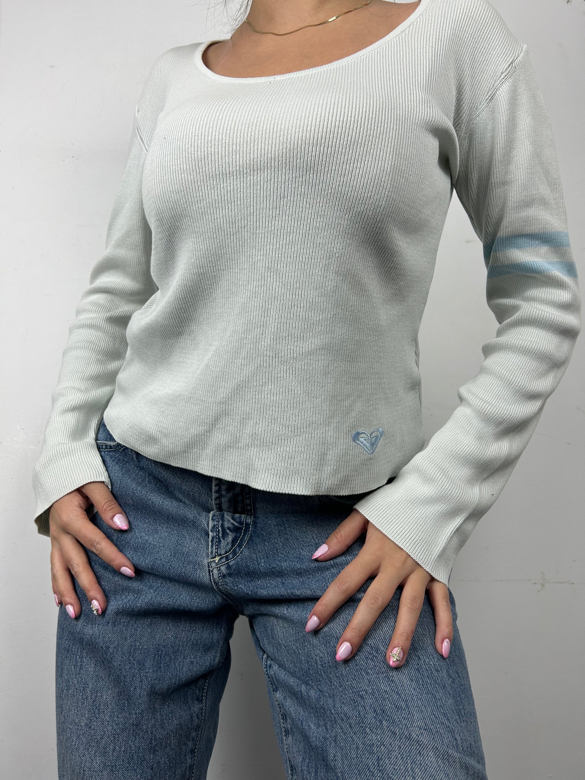 White cotton ribbed jumper (S/M)