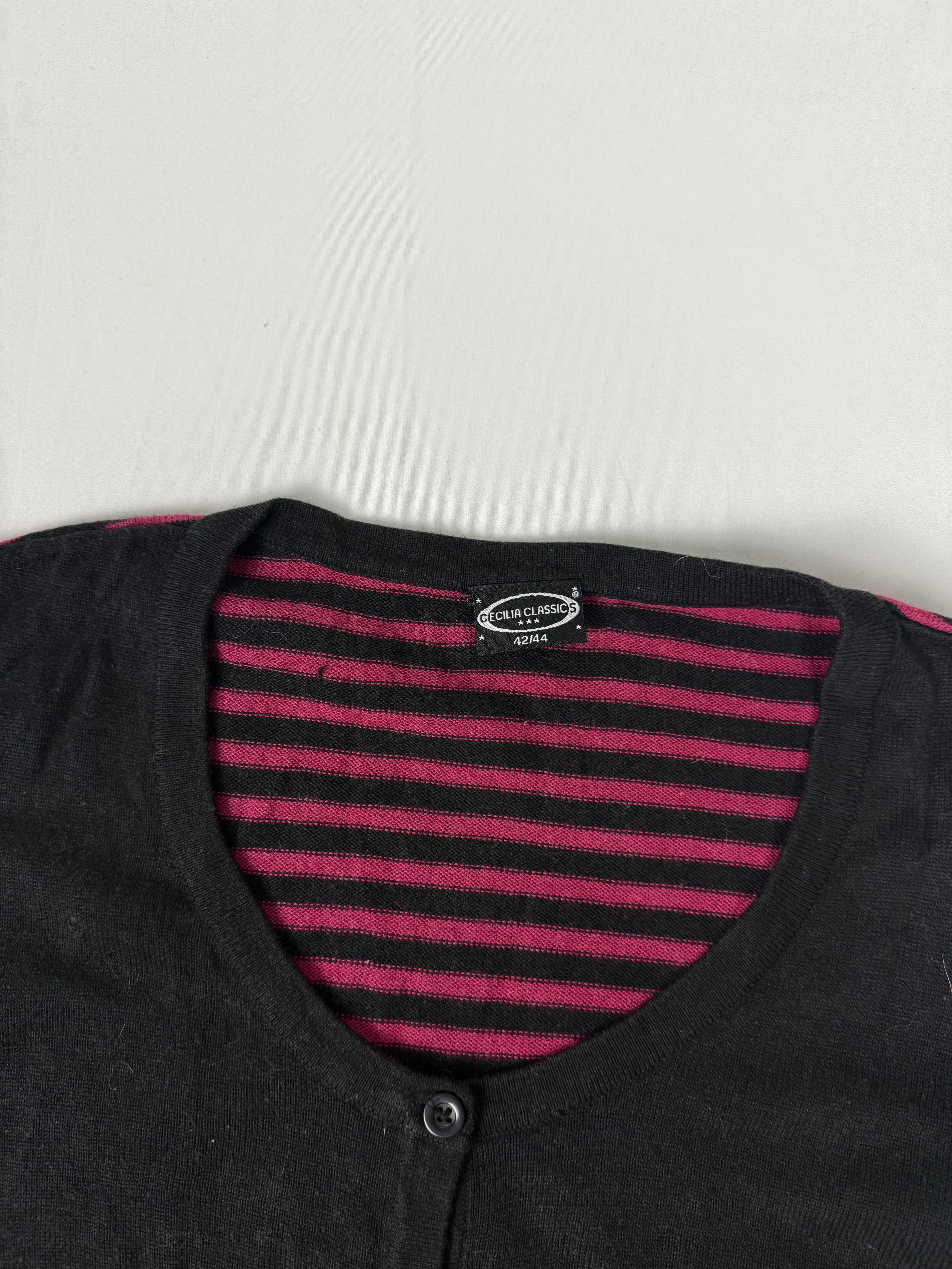 Black striped cardigan jumper (XL)