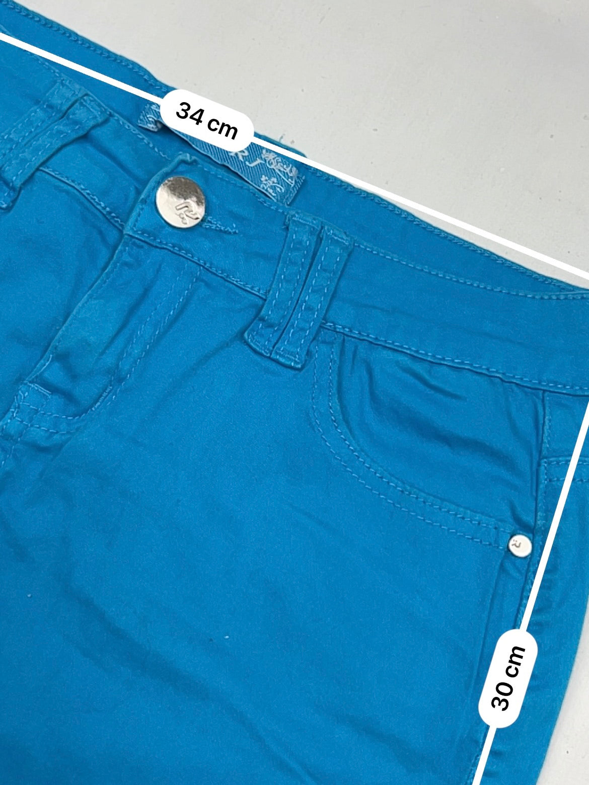 Blue low rise mini skirt (S)