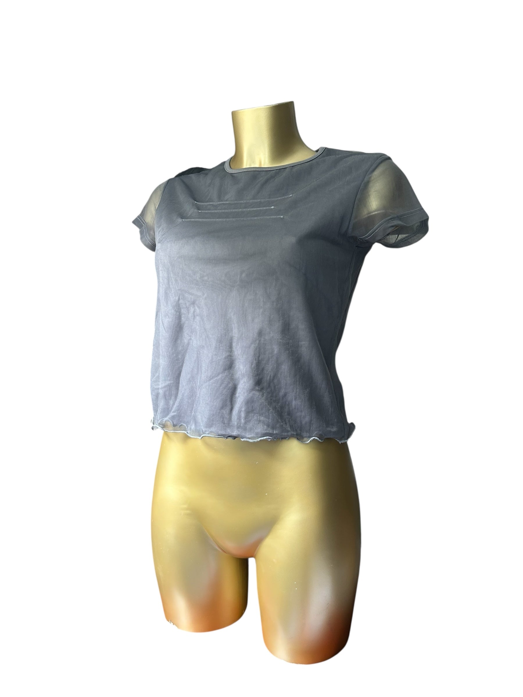 Grey mesh lined tee (M)