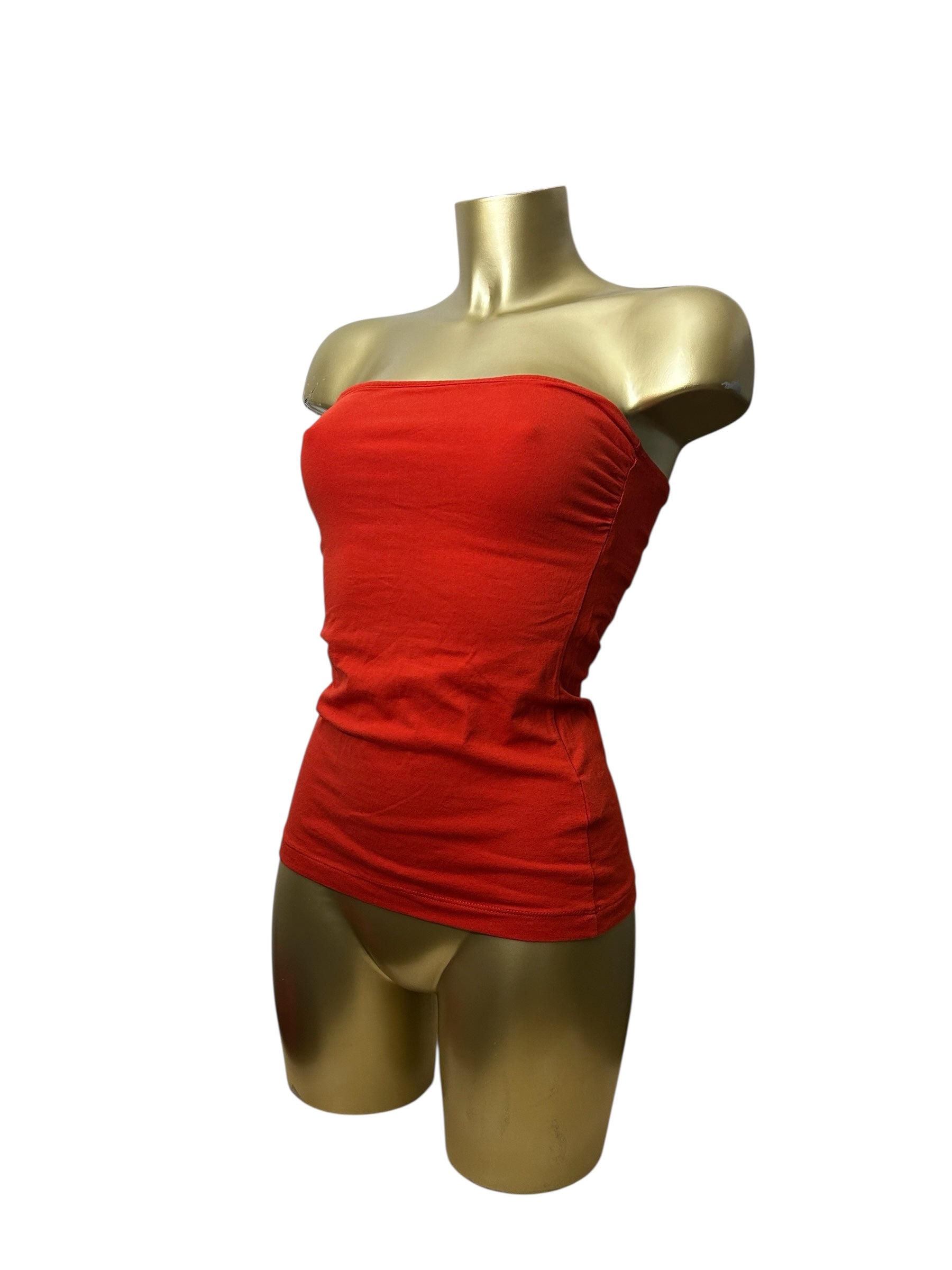 Red tube top with inside bra (S)