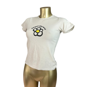 White flower logo tee (S/M)