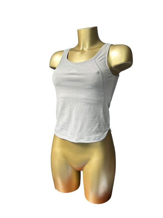 Grey tight fit tank top with bra (S)