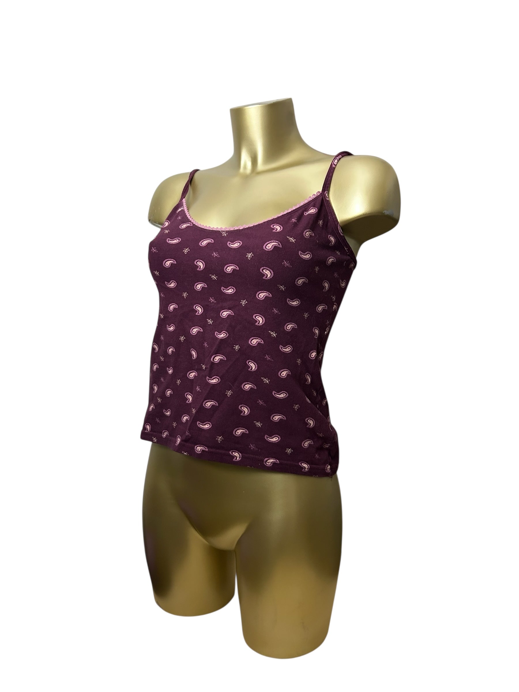 Stretchy tight fit purple cami top (L)