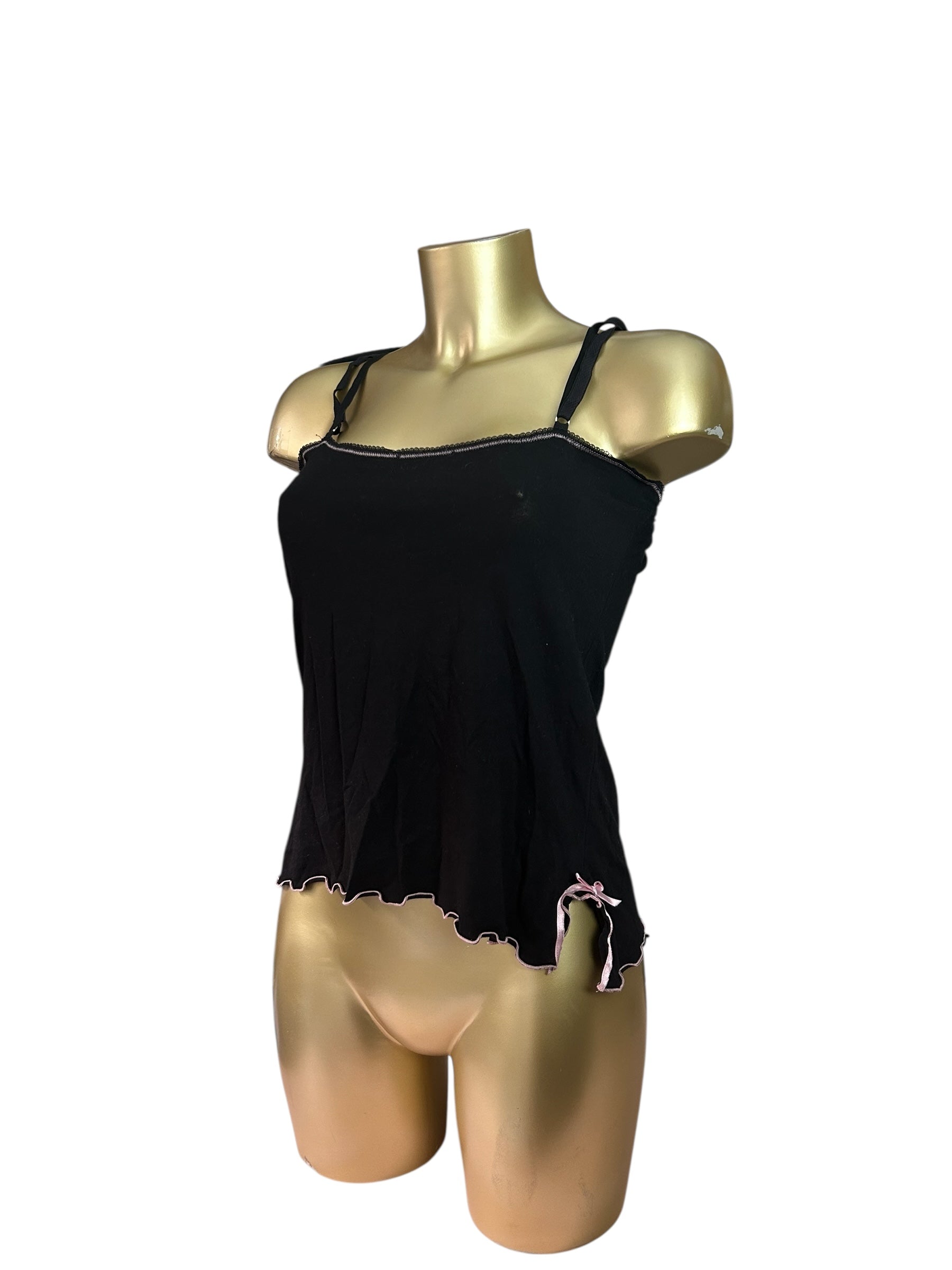 Lettuce hem coquette cami top (M)